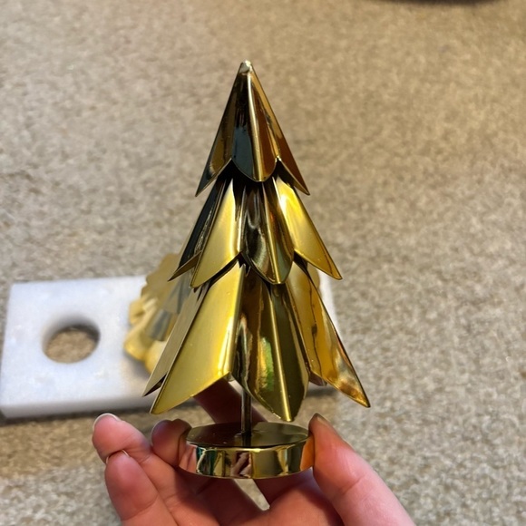 3 Medium Gold Metal Tree NEW Bundle Lot Target Christmas Decor Village Train - Picture 6 of 7